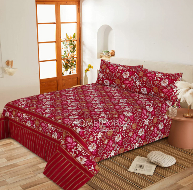Luvoza Cotton Bed Sheet - King - 3pcs - CSB388