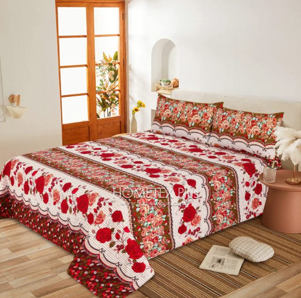 Luvoza Cotton Bed Sheet - King - 3pcs - CSB389