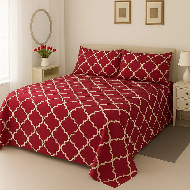 Luvoza Cotton Bed Sheet - King - 3pcs - CSB395