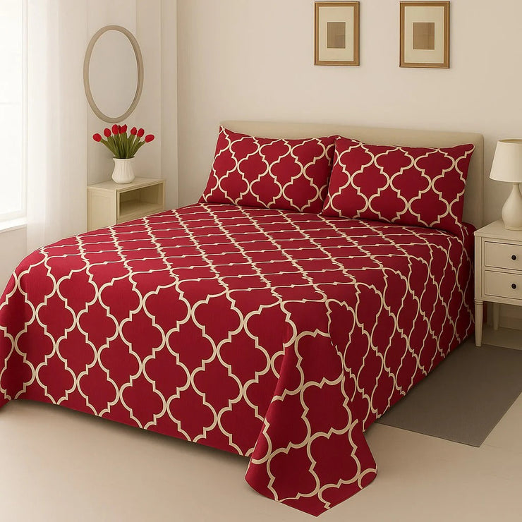 Luvoza Cotton Bed Sheet - King - 3pcs - CSB395