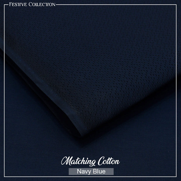 Naqsh Festive Hard Cotton - 2pcs - Navy Blue - FHC03