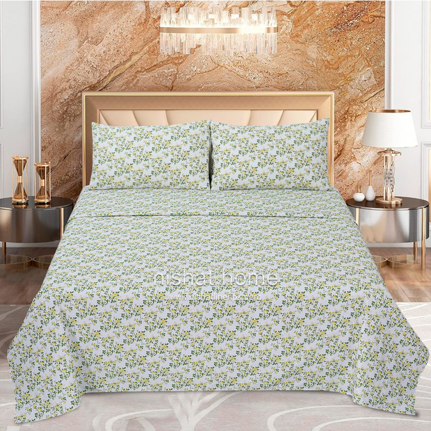 Divine Pure Cotton Bed Sheet - King - 3pcs - DBS288