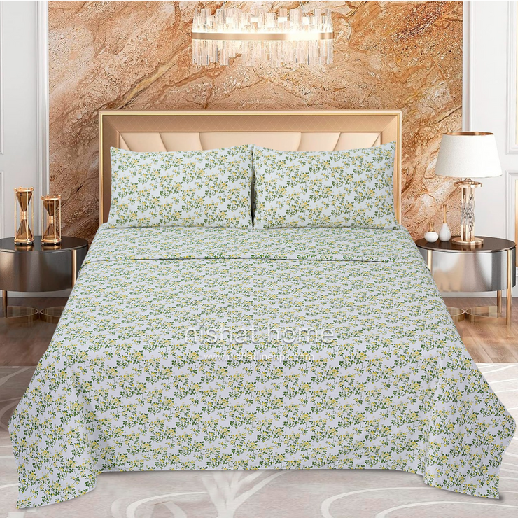 Divine Pure Cotton Bed Sheet - King - 3pcs - DBS288