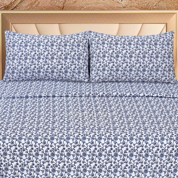Divine Pure Cotton Bed Sheet - King - 3pcs - DBS290