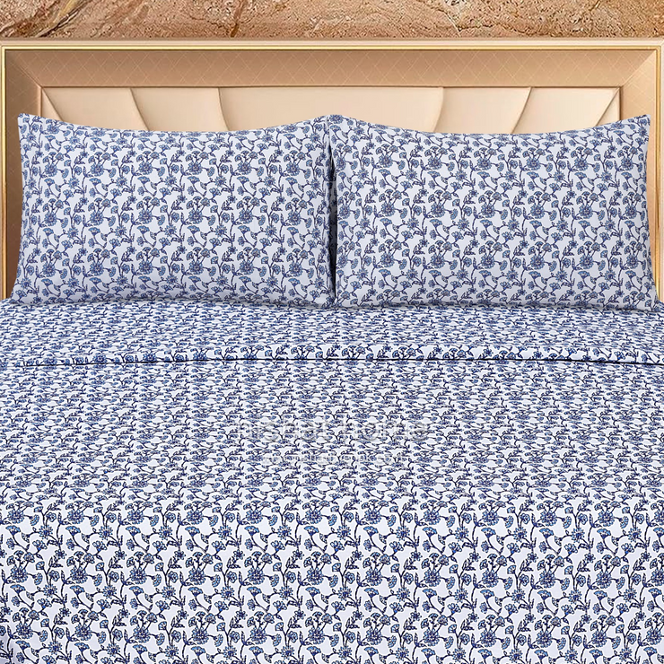 Divine Pure Cotton Bed Sheet - King - 3pcs - DBS290