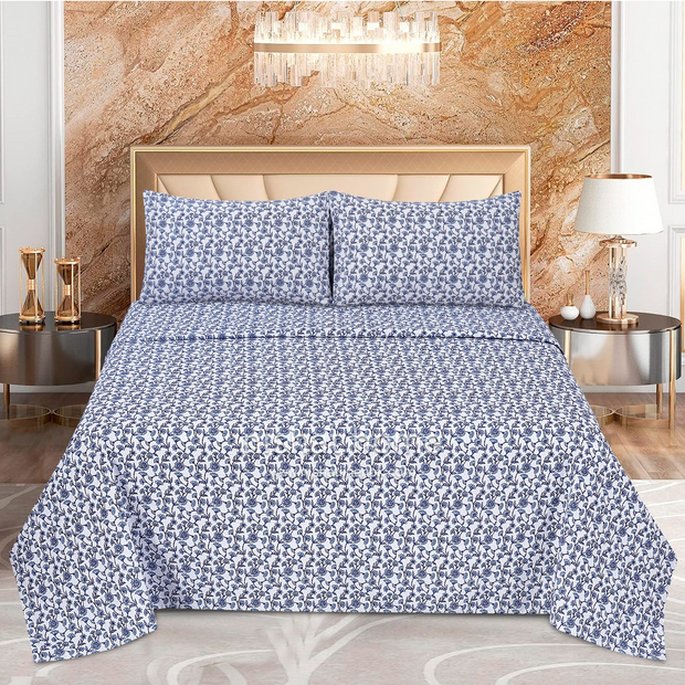 Divine Pure Cotton Bed Sheet - King - 3pcs - DBS290