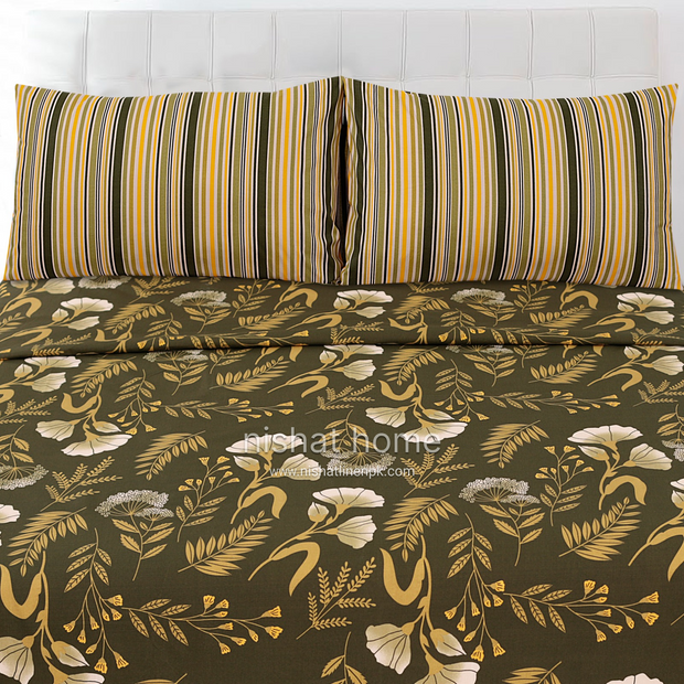 Divine Pure Cotton Bed Sheet - King - 3pcs - DBS291