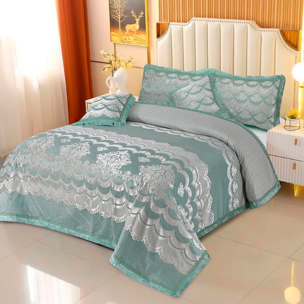 Marry Silver Bridal Bed Sheet Set - Palachi - 5pcs - MSB23