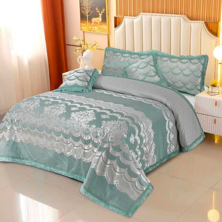 Marry Silver Bridal Bed Sheet Set - Palachi - 5pcs - MSB23