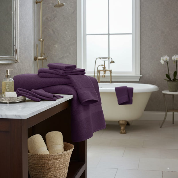 Qeato Cotton Towel Set - Indigo - 8pcs - QTS01