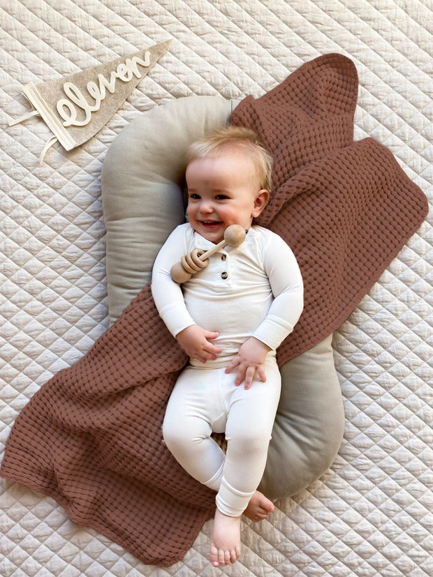 Baby Waffle Weave Blanket - Cocoa- BWB07