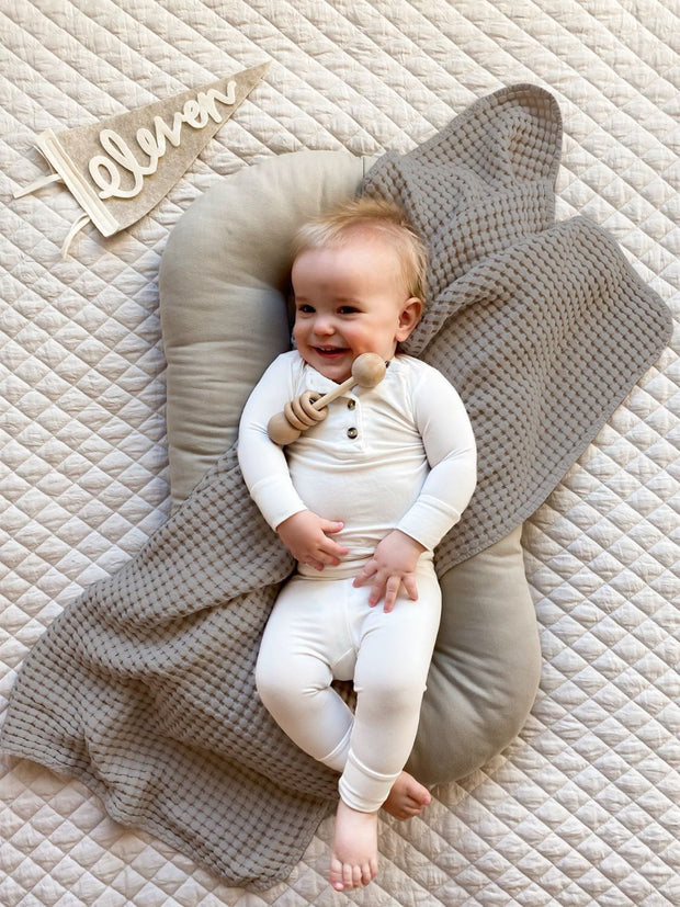 Baby Waffle Weave Blanket - Flint - BWB03