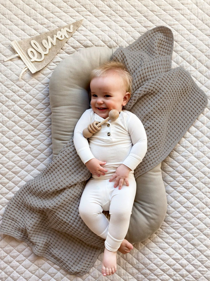 Baby Waffle Weave Blanket - Flint - BWB03