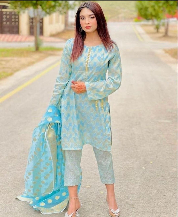 Banarsi Lawn Jacquard- Unstitched - 3pc - BLJ02