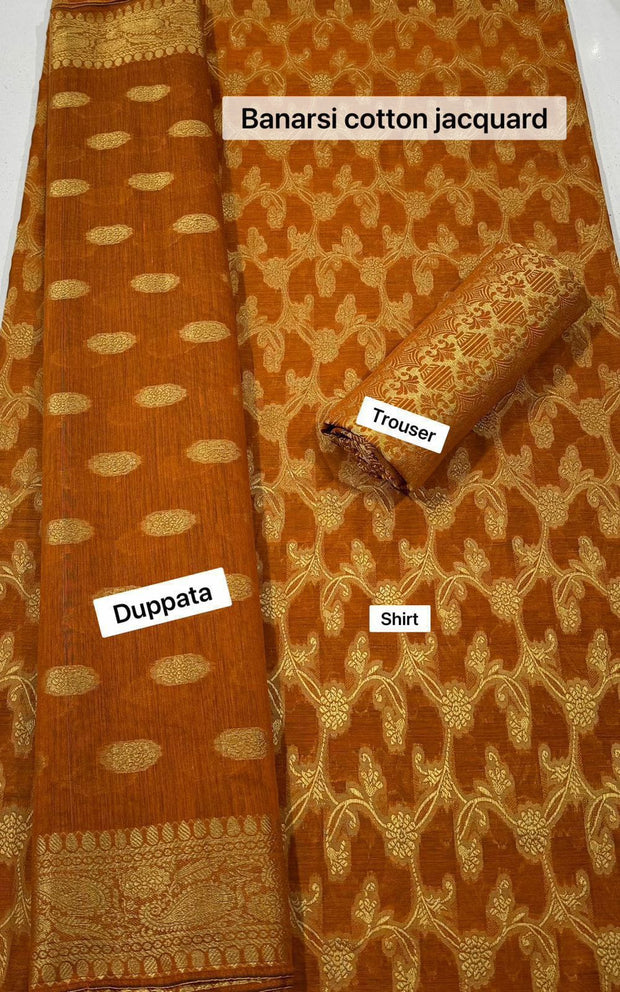 Banarsi Lawn Jacquard- Unstitched - 3pc - BLJ121