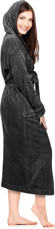 Luxury Unisex Fleece Bath Robe - Gray - UBR03