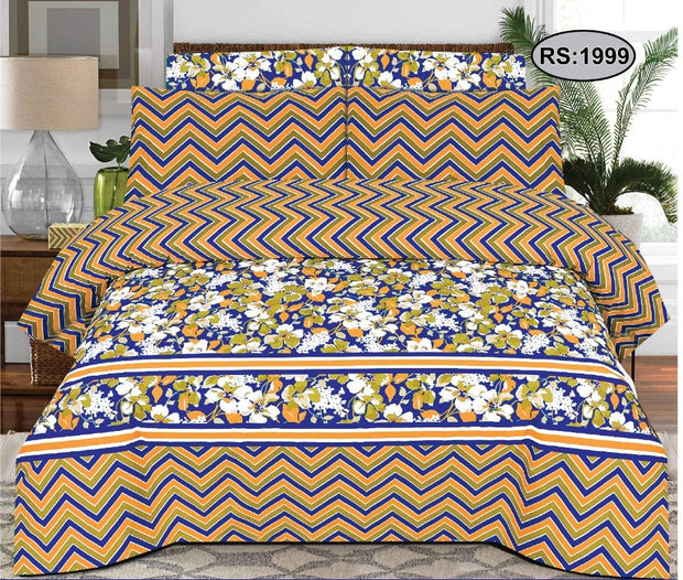 Alteza Cotton Bed Sheet - King - 3pcs - ABS630