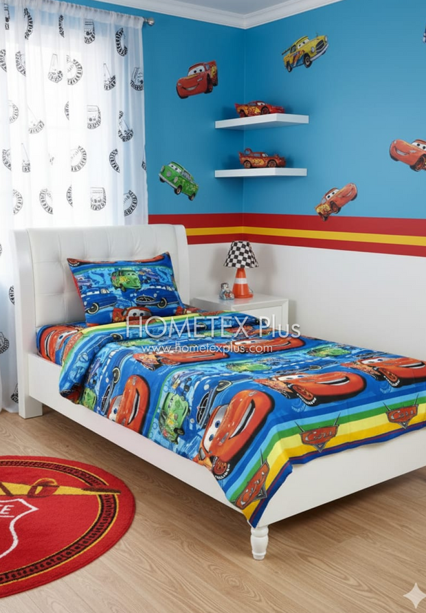 Divine Pure Cotton Kids Bed Sheet -cars95- Single - DSB153