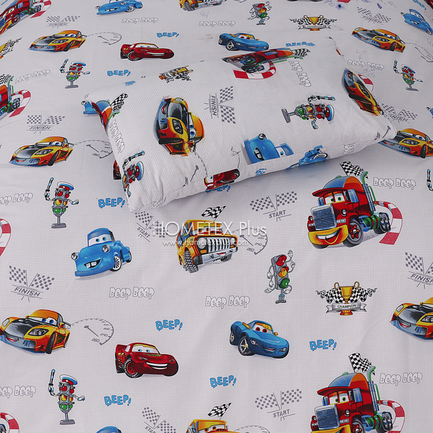 Divine Pure Cotton Kids Bed Sheet - CarsnTrucks - Single - DSB121