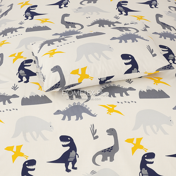 Divine Pure Cotton Kids Bed Sheet - Dinosaurs- Single - DSB123