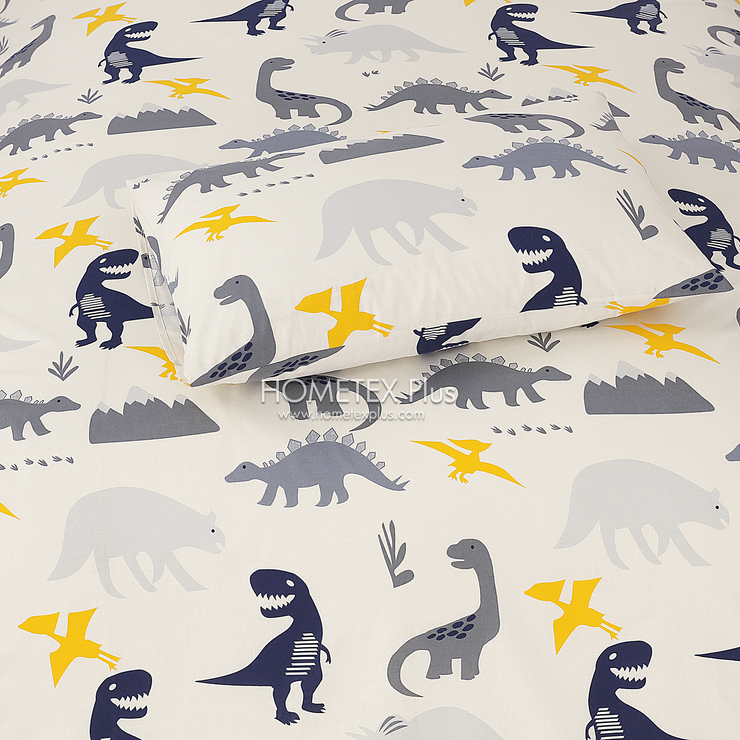 Divine Pure Cotton Kids Bed Sheet - Dinosaurs- Single - DSB123