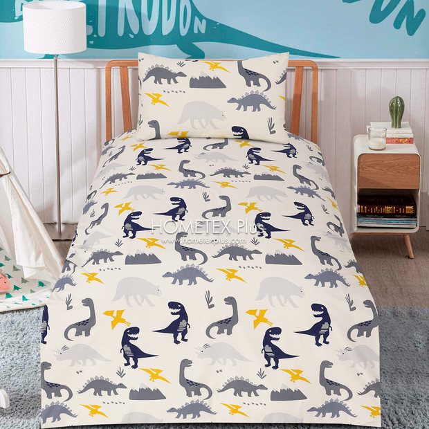 Divine Pure Cotton Kids Bed Sheet - Dinosaurs- Single - DSB123