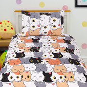 Divine Pure Cotton Kids Bed Sheet - Kawaiicat- Single - DSB127