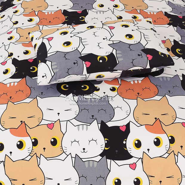 Divine Pure Cotton Kids Bed Sheet - Kawaiicat- Single - DSB127