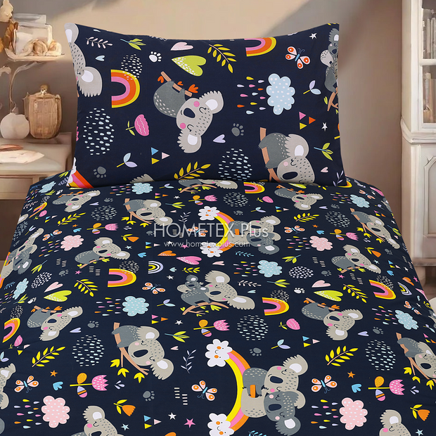 Divine Pure Cotton Kids Bed Sheet - Koalabear- Single - DSB126