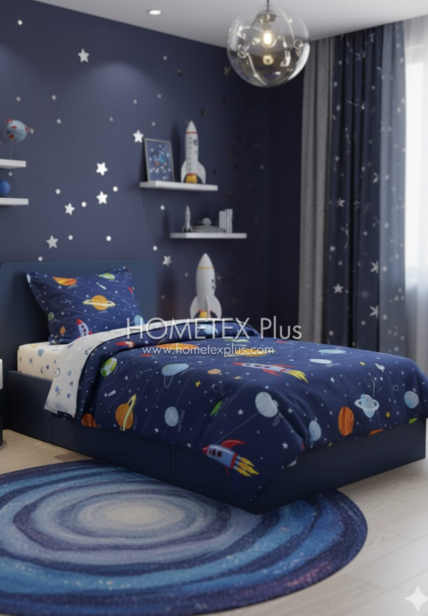 Divine Pure Cotton Kids Bed Sheet -spaceworld- Single - DSB152