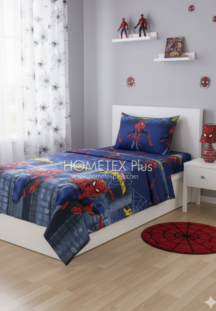 Divine Pure Cotton Kids Bed Sheet -spiderman- Single - DSB150