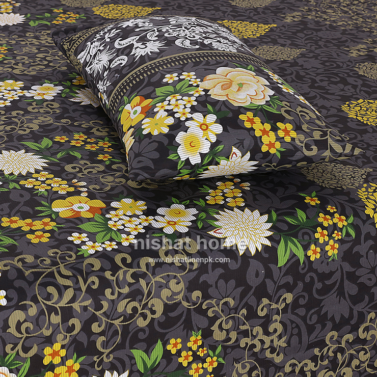 Divine Pure Cotton Bed Sheet - King - 3pcs - DBS294