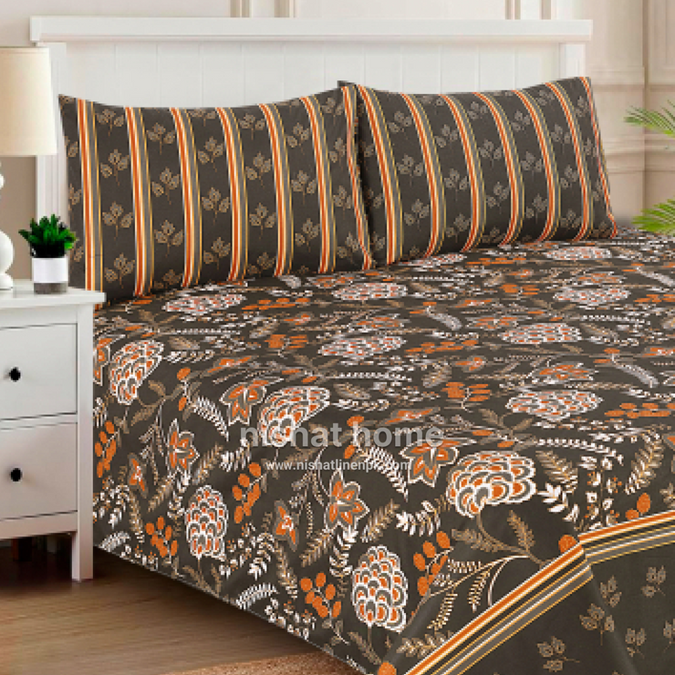 Divine Pure Cotton Bed Sheet - King - 3pcs - DBS299