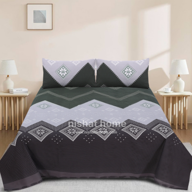 Divine Pure Cotton Bed Sheet - King - 3pcs - DBS305