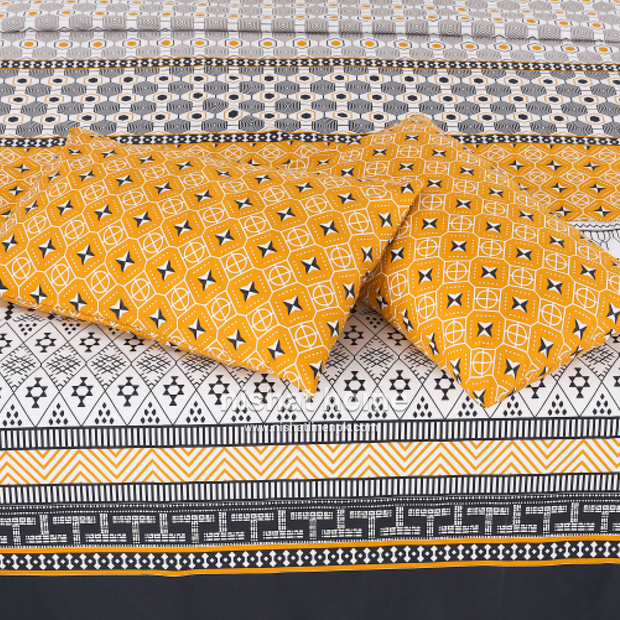 Divine Pure Cotton Bed Sheet - King - 3pcs - DBS306