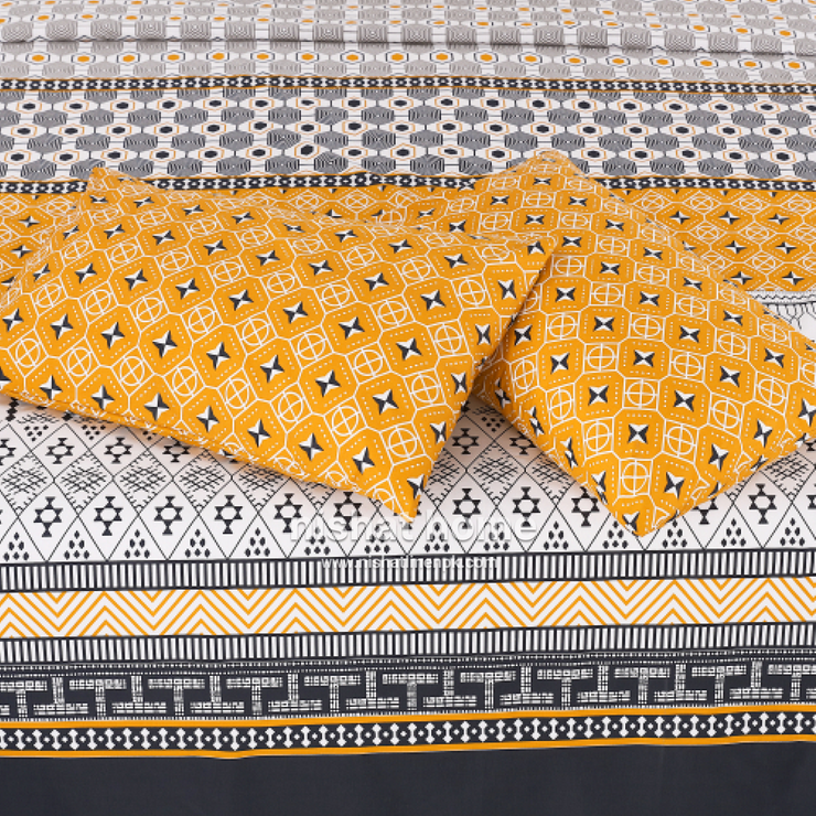 Divine Pure Cotton Bed Sheet - King - 3pcs - DBS306