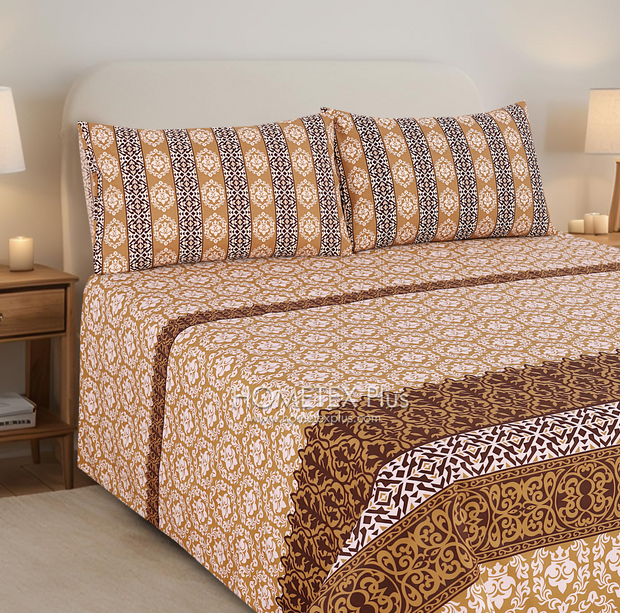 Divine Pure Cotton Bed Sheet - King - 3pcs - DBS314