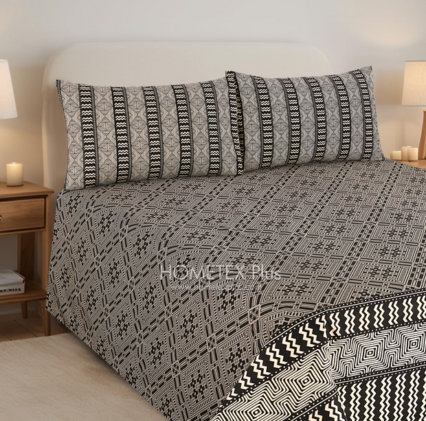 Divine Pure Cotton Bed Sheet - King - 3pcs - DBS316