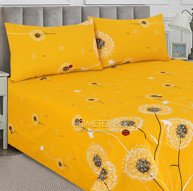 Divine Pure Cotton Bed Sheet - King - 3pcs - DBS319
