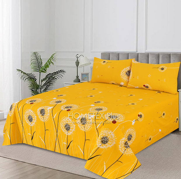 Divine Pure Cotton Bed Sheet - King - 3pcs - DBS319