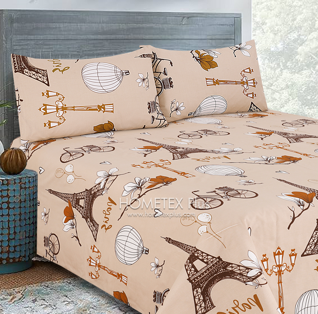 Divine Pure Cotton Bed Sheet - King - 3pcs - DBS320