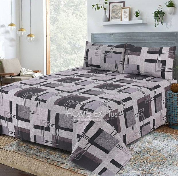 Divine Pure Cotton Bed Sheet - King - 3pcs - DBS322