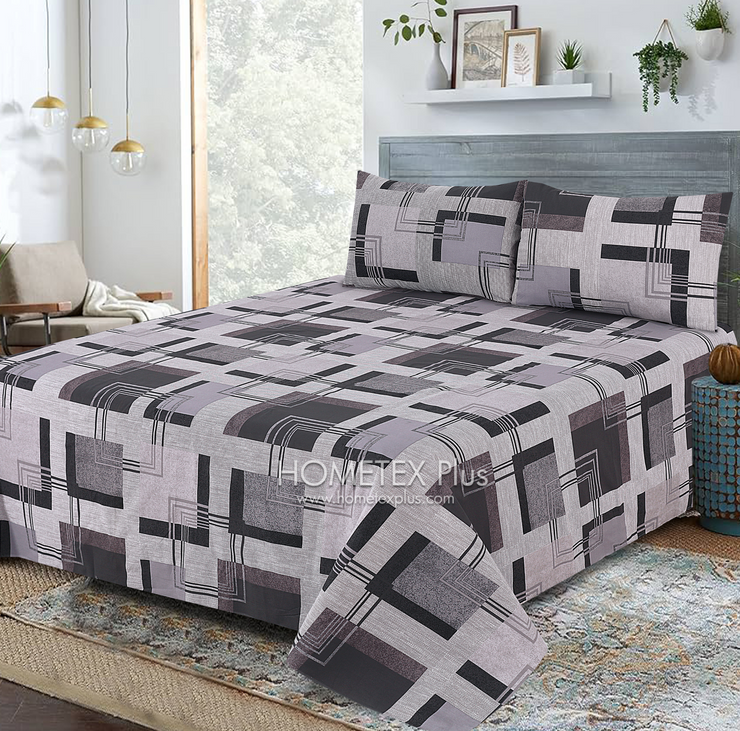 Divine Pure Cotton Bed Sheet - King - 3pcs - DBS322