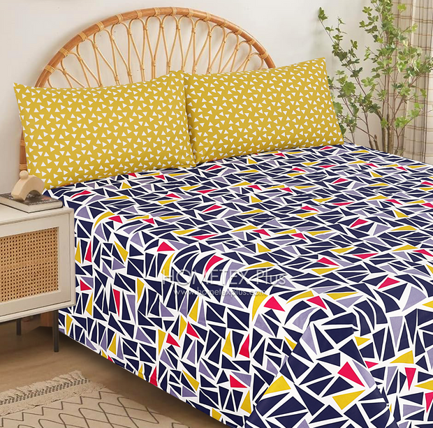 Divine Pure Cotton Bed Sheet - King - 3pcs - DBS323