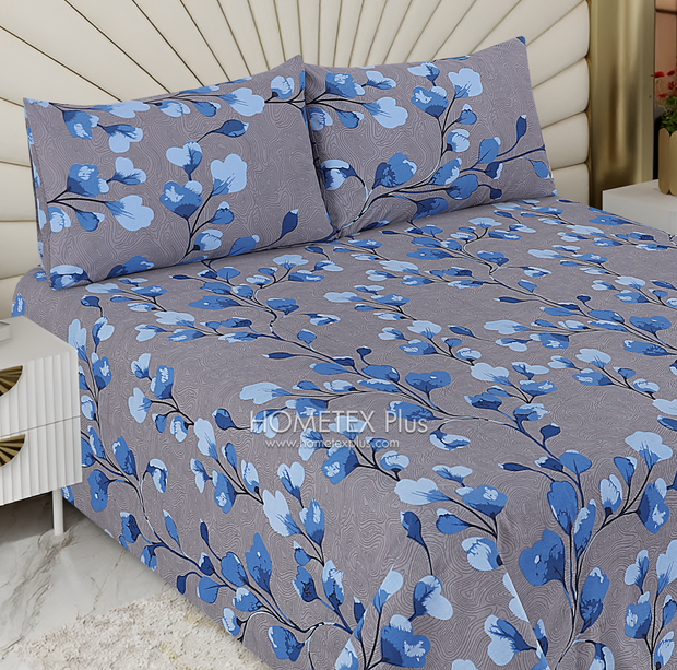 Divine Pure Cotton Bed Sheet - King - 3pcs - DBS349