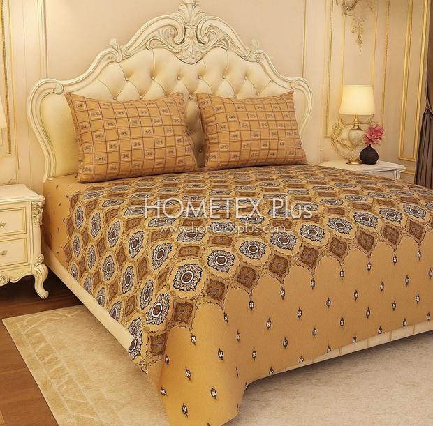 Divine Pure Cotton Bed Sheet - King - 3pcs - DBS354