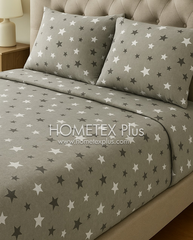 Divine Pure Cotton Bed Sheet - King - 3pcs - DBS356