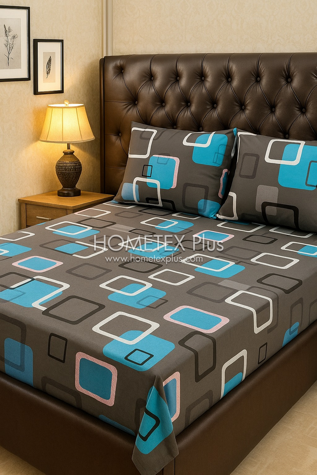 Divine Pure Cotton Bed Sheet - King - 3pcs - DBS362