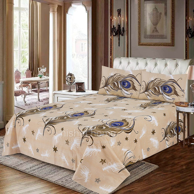 Divine Pure Cotton Bed Sheet - King - 3pcs - DBS237