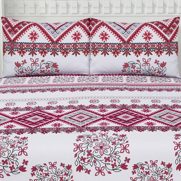 Divine Pure Cotton Bed Sheet - King - 3pcs - DBS241